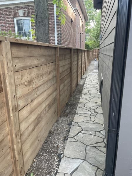 Wood Fence & Stone Walkway by Taskworks