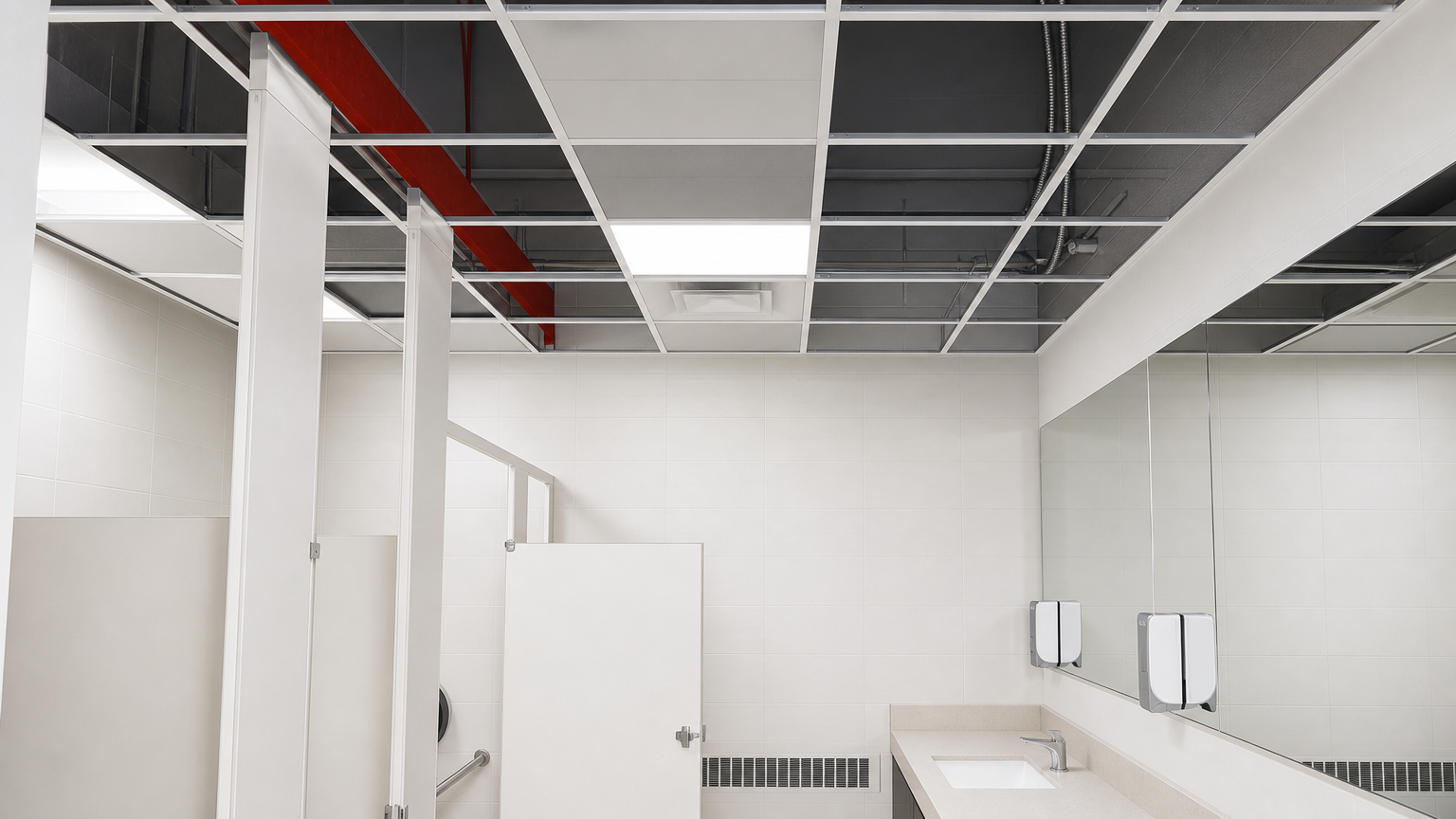 Commercial Washroom Ceiling and Partition Upgrade: Commercial Washroom Renovation Review